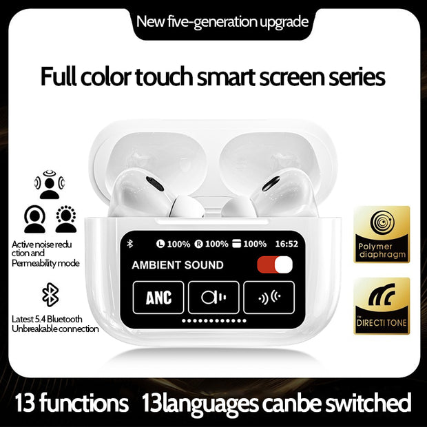A90 ANC Noise Cancelling In-Ear Bluetooth Headset with AI Translation Long Endurance LED Battery Indicator Open-Ear Options