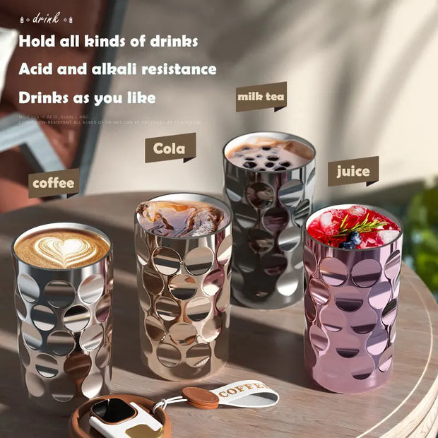 410ml Light Luxury Stainless Steel Thermos Cup Ceramic Liner Smart Coffee Cup Portable LED Temperature Display Vacuum Thermos
