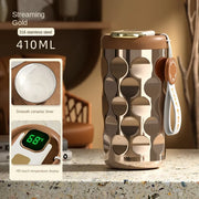410ml Light Luxury Stainless Steel Thermos Cup Ceramic Liner Smart Coffee Cup Portable LED Temperature Display Vacuum Thermos