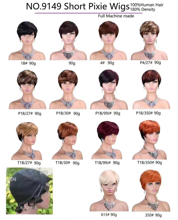 Short 100% Human Hair Wigs