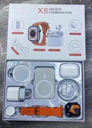 5000mAh Power bank, Latest Smart Watch Earphone 2-in-1 Ultra x8 Combination Set With 25w Pd Fast Charge,wireless Charge