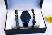 Wholesale Europe and America Luxury Men Watch Set  Fashion men's bracelet watch set casual leather men's sports bracelet jewelry