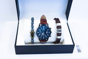 Wholesale Europe and America Luxury Men Watch Set  Fashion men's bracelet watch set casual leather men's sports bracelet jewelry