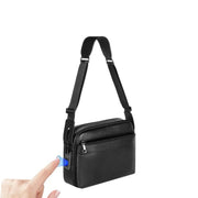 Men's Fingerprint Lock Genuine Leather Crossbody Bag with Stylish Shoulder Bag for Men