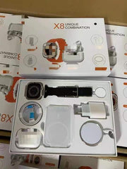 5000mAh Power bank, Latest Smart Watch Earphone 2-in-1 Ultra x8 Combination Set With 25w Pd Fast Charge,wireless Charge