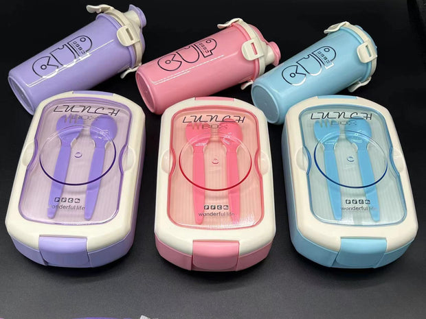 Children's Silicone Lunch Box, Drink Bottle Set with the bag