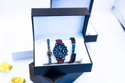 Wholesale Europe and America Luxury Men Watch Set  Fashion men's bracelet watch set casual leather men's sports bracelet jewelry