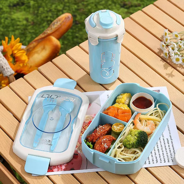 Children's Silicone Lunch Box, Drink Bottle Set with the bag