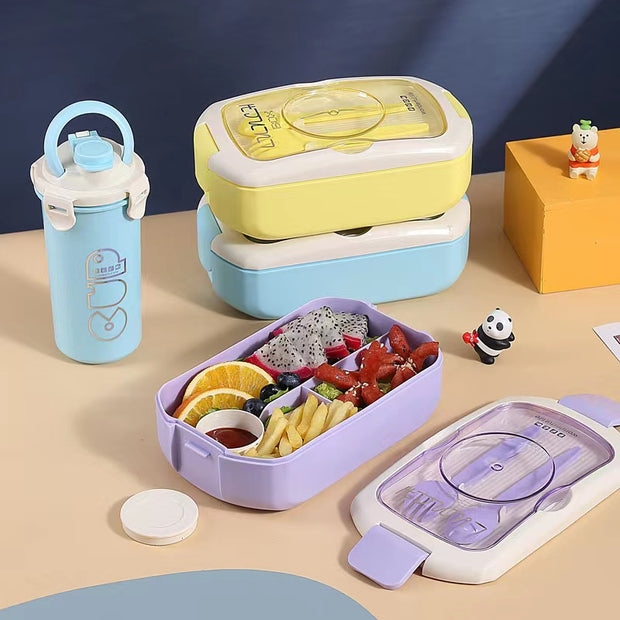 Children's Silicone Lunch Box, Drink Bottle Set with the bag