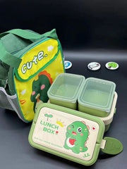 Children's Silicone Lunch Box, Drink Bottle Set with the bag