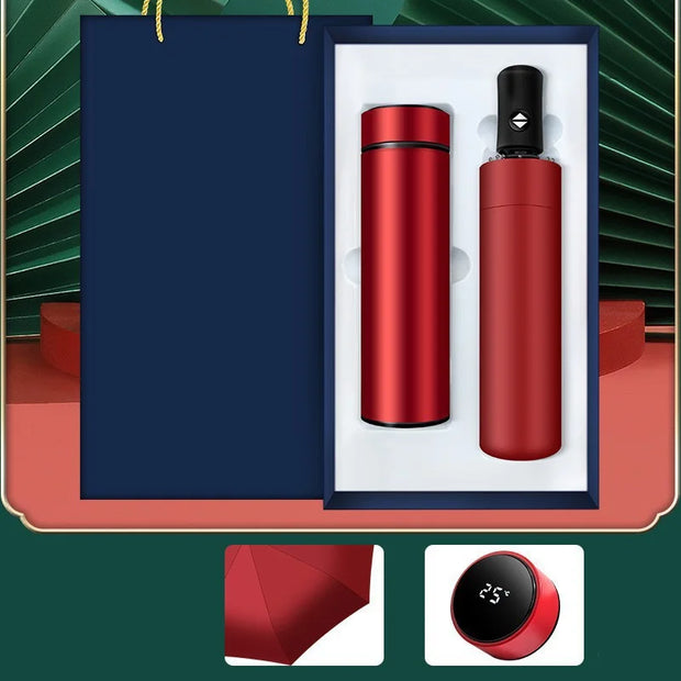 Smart Business Gift Set company gift set custom logo 500Ml Stainless Steel Water Bottle with display Own Label Smart