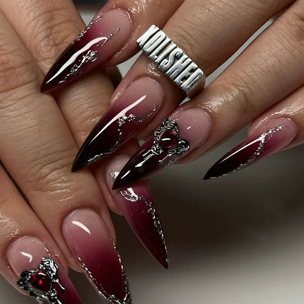 3D Press on Nail Top Selling Nail Supplies Wholesale 3D Bow Decorate Heavy Industry Pre-made Cat Eye Fake Nail with Box
