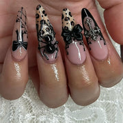 3D Press on Nail Top Selling Nail Supplies Wholesale 3D Bow Decorate Heavy Industry Pre-made Cat Eye Fake Nail with Box
