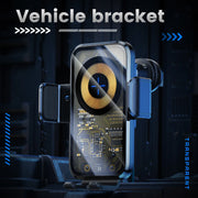 Fast Wireless Charger 15W 360 Rotating Intelligent Induction Vehicle Bracket Touch Sensing Texture Mirror Car Mount