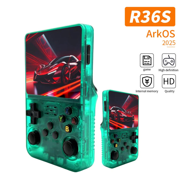R36S Retro 128GB  3.5 Inch IPS Screen Handheld Game Console Open Source Linux System  Pocket Video Game Console