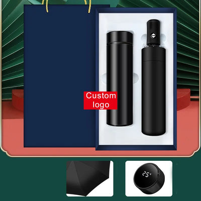 Smart Business Gift Set company gift set custom logo 500Ml Stainless Steel Water Bottle with display Own Label Smart