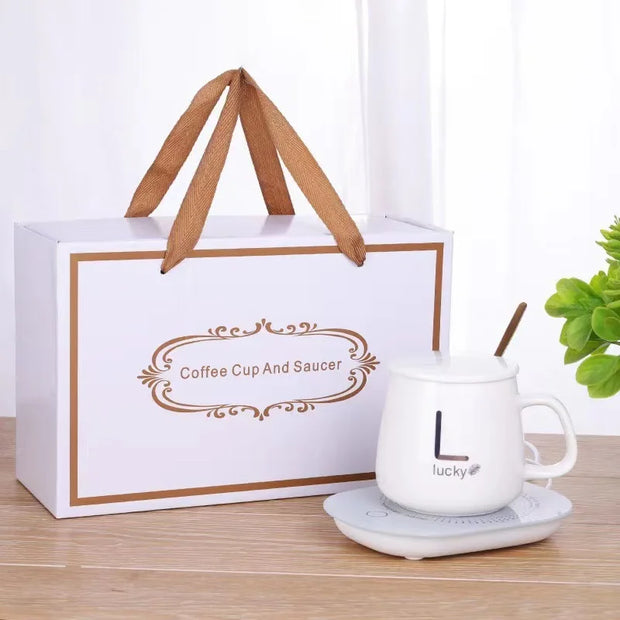Hot Sale Customized Logo Smart Coffee Cup Business Gift Set with Heating Pad Temperature Control Customized Water Bottle Cup
