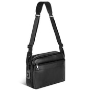 Men's Fingerprint Lock Genuine Leather Crossbody Bag with Stylish Shoulder Bag for Men