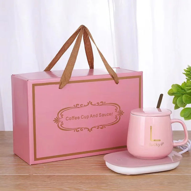Hot Sale Customized Logo Smart Coffee Cup Business Gift Set with Heating Pad Temperature Control Customized Water Bottle Cup