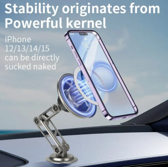 Strong Magnetic Alloy  Stable 1080 Degree Rotation Folding Arm Bracket Car Dashboard Mount Phone Holder
