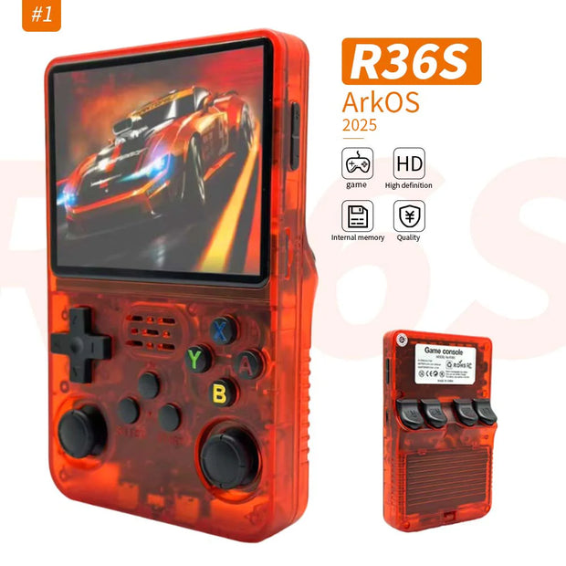 R36S Retro 128GB  3.5 Inch IPS Screen Handheld Game Console Open Source Linux System  Pocket Video Game Console