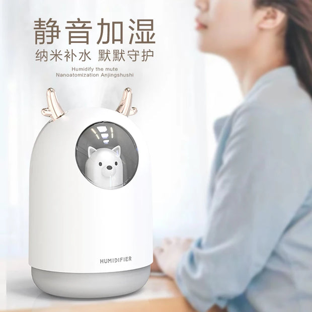 Mini USB Humidifier 300ml Small Cute for Bedroom or Car 1-Year Warranty for Household Use