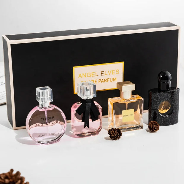 Women's Lasting 4-Piece Perfume Set Valentine's Day Original First Love Rose Luxcy Gift Box Set Perfume for Lover