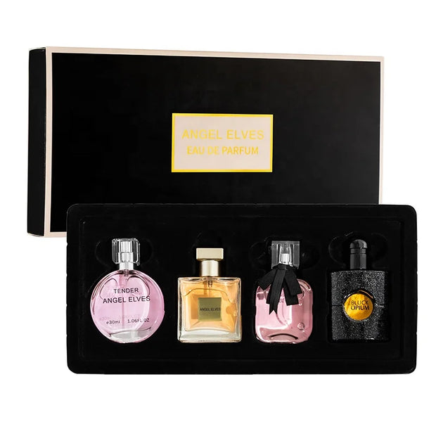 Women's Lasting 4-Piece Perfume Set Valentine's Day Original First Love Rose Luxcy Gift Box Set Perfume for Lover