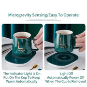 Hot Sale Customized Logo Smart Coffee Cup Business Gift Set with Heating Pad Temperature Control Customized Water Bottle Cup