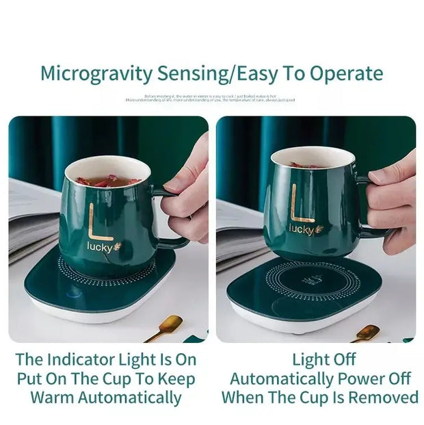 Hot Sale Customized Logo Smart Coffee Cup Business Gift Set with Heating Pad Temperature Control Customized Water Bottle Cup