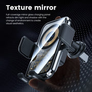 Fast Wireless Charger 15W 360 Rotating Intelligent Induction Vehicle Bracket Touch Sensing Texture Mirror Car Mount