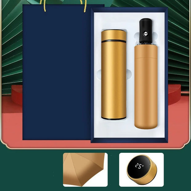 Smart Business Gift Set company gift set custom logo 500Ml Stainless Steel Water Bottle with display Own Label Smart