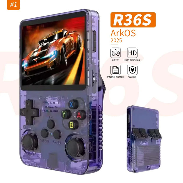 R36S Retro 128GB  3.5 Inch IPS Screen Handheld Game Console Open Source Linux System  Pocket Video Game Console