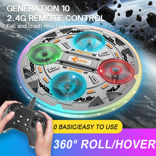 Remote Control Flying Drone Toy 2.4G  with LED Lighting EPP Foam RC UFO for Kids