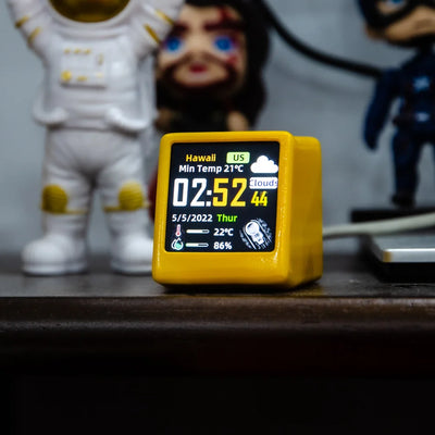 Mini Smart WIFI Weather Forecast Station New Arrivals Clock Calendar Desktop Cute GIF Animations Electronic Album Clock