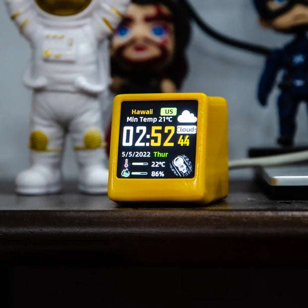 Mini Smart WIFI Weather Forecast Station New Arrivals Clock Calendar Desktop Cute GIF Animations Electronic Album Clock