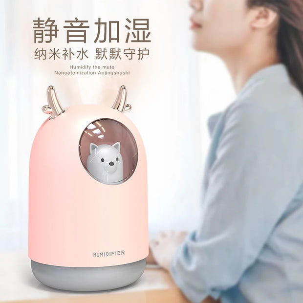 Mini USB Humidifier 300ml Small Cute for Bedroom or Car 1-Year Warranty for Household Use