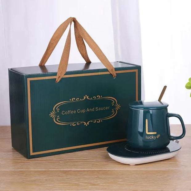 Hot Sale Customized Logo Smart Coffee Cup Business Gift Set with Heating Pad Temperature Control Customized Water Bottle Cup