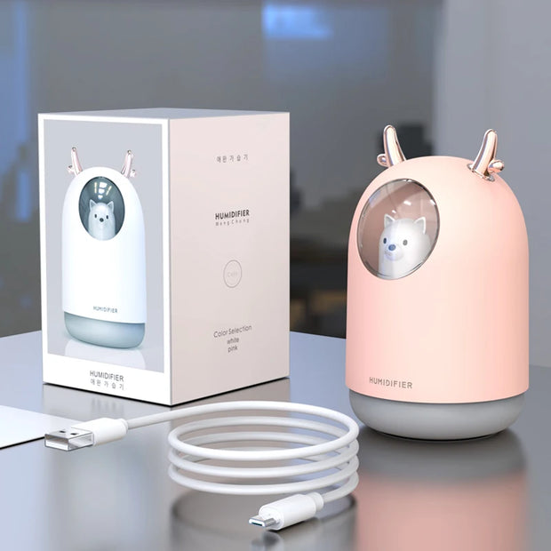 Mini USB Humidifier 300ml Small Cute for Bedroom or Car 1-Year Warranty for Household Use