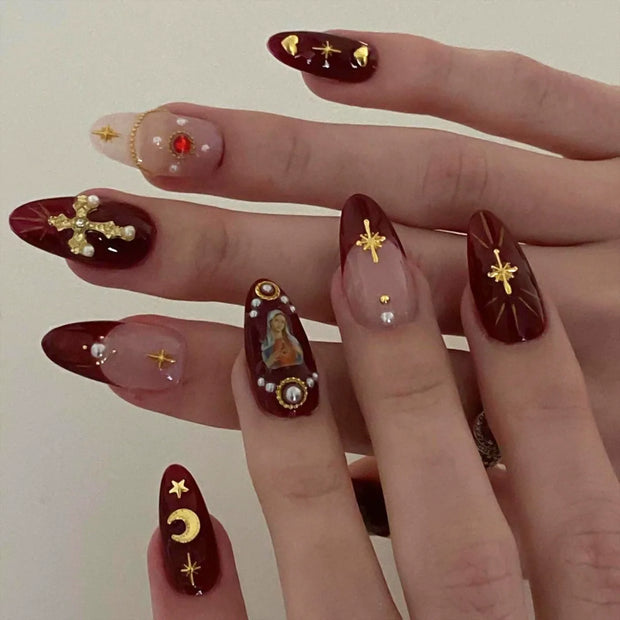 3D Press on Nail Top Selling Nail Supplies Wholesale 3D Bow Decorate Heavy Industry Pre-made Cat Eye Fake Nail with Box