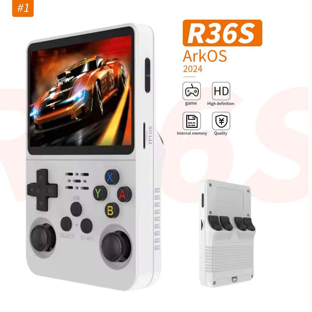 R36S Retro 128GB  3.5 Inch IPS Screen Handheld Game Console Open Source Linux System  Pocket Video Game Console