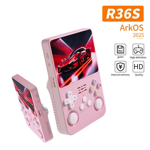 R36S Retro 128GB  3.5 Inch IPS Screen Handheld Game Console Open Source Linux System  Pocket Video Game Console