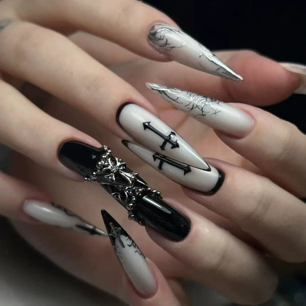 3D Press on Nail Top Selling Nail Supplies Wholesale 3D Bow Decorate Heavy Industry Pre-made Cat Eye Fake Nail with Box