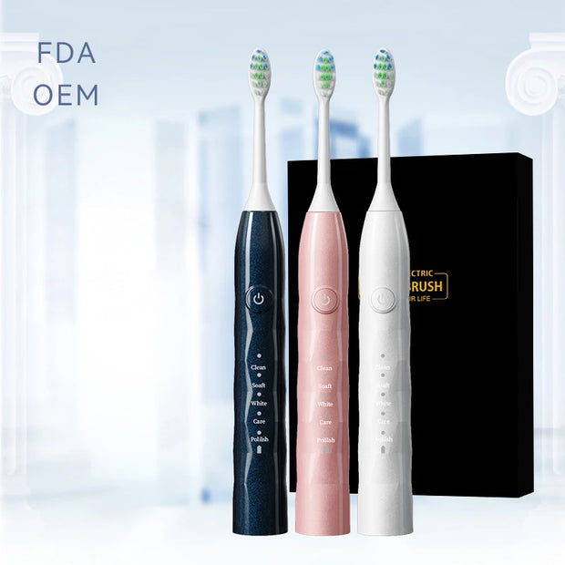 Factory Waterproof IPX7 USB Rechargeable Electric Toothbrush Smart Sonic Electric Toothbrush