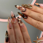 3D Press on Nail Top Selling Nail Supplies Wholesale 3D Bow Decorate Heavy Industry Pre-made Cat Eye Fake Nail with Box