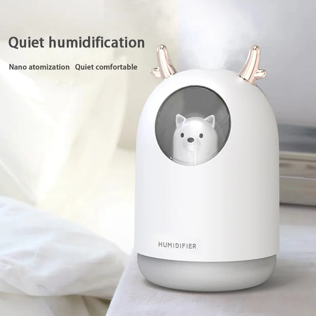 Mini USB Humidifier 300ml Small Cute for Bedroom or Car 1-Year Warranty for Household Use