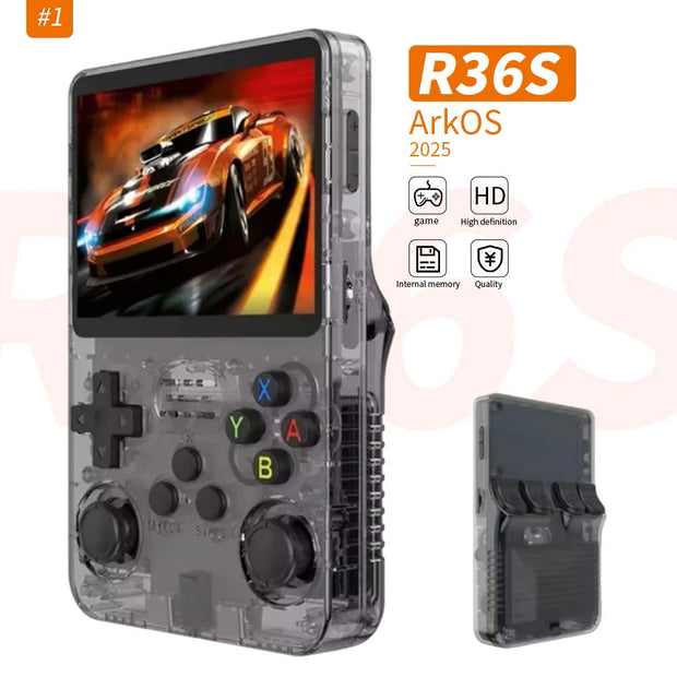 R36S Retro 128GB  3.5 Inch IPS Screen Handheld Game Console Open Source Linux System  Pocket Video Game Console