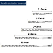 Carbon Steel Square Shank Electric Hammer Bit Four-Pit Wall Brick Drill Bit for Concrete Rebar Percussion Bit Wall Remodeling