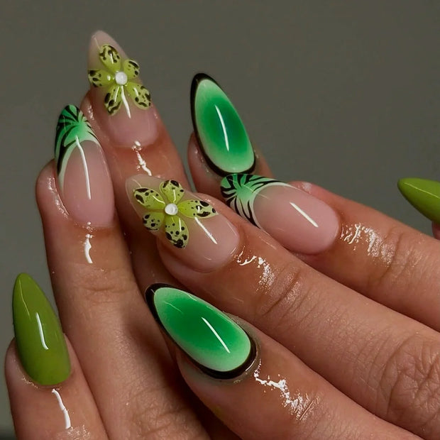 3D Press on Nail Top Selling Nail Supplies Wholesale 3D Bow Decorate Heavy Industry Pre-made Cat Eye Fake Nail with Box