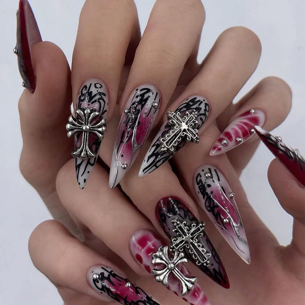 3D Press on Nail Top Selling Nail Supplies Wholesale 3D Bow Decorate Heavy Industry Pre-made Cat Eye Fake Nail with Box